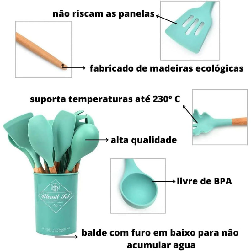 Kit de Silicone 12 Peças pra cozinha