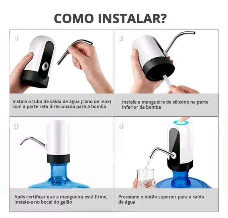 Bomba Automática Para Garrafão (Recarregável/ Usb) - GÊNESE 