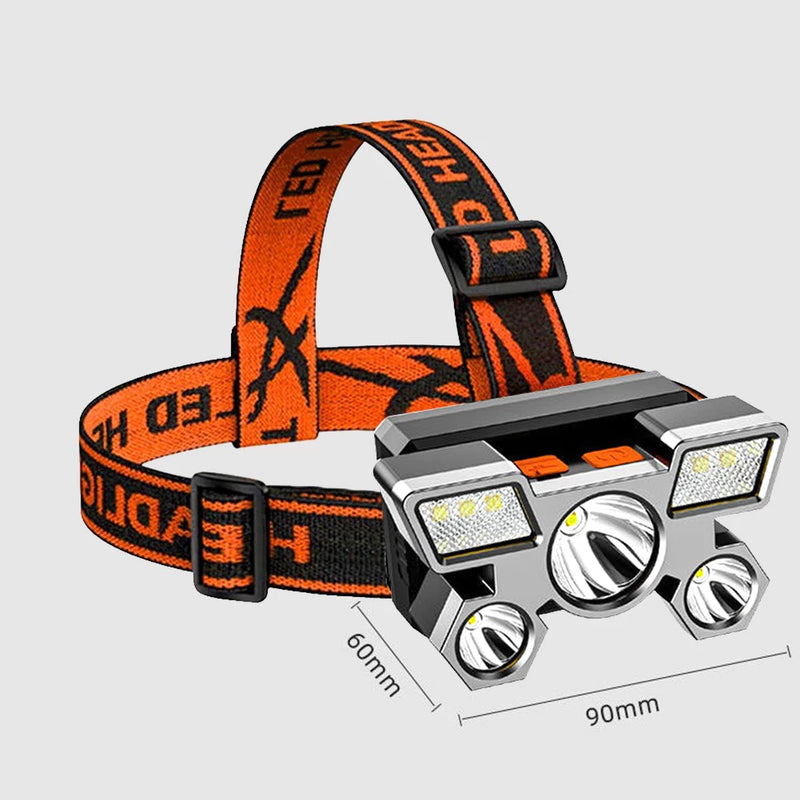 Lanterna de Cabeça 5 Led  À Prova D 'Água