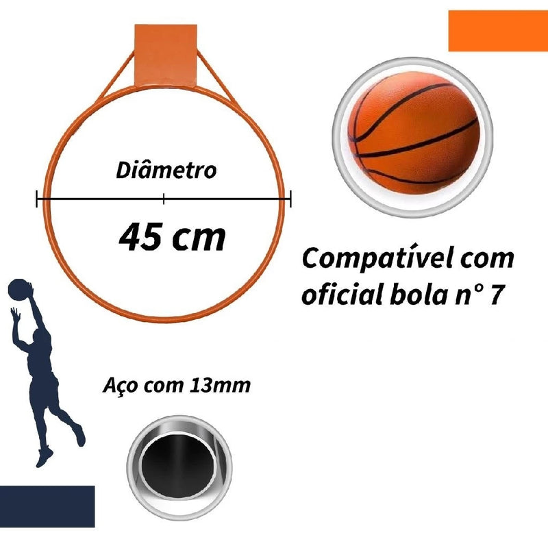 Aro de Basquete (Cesta Tamanho Oficial em Aço Carbono)