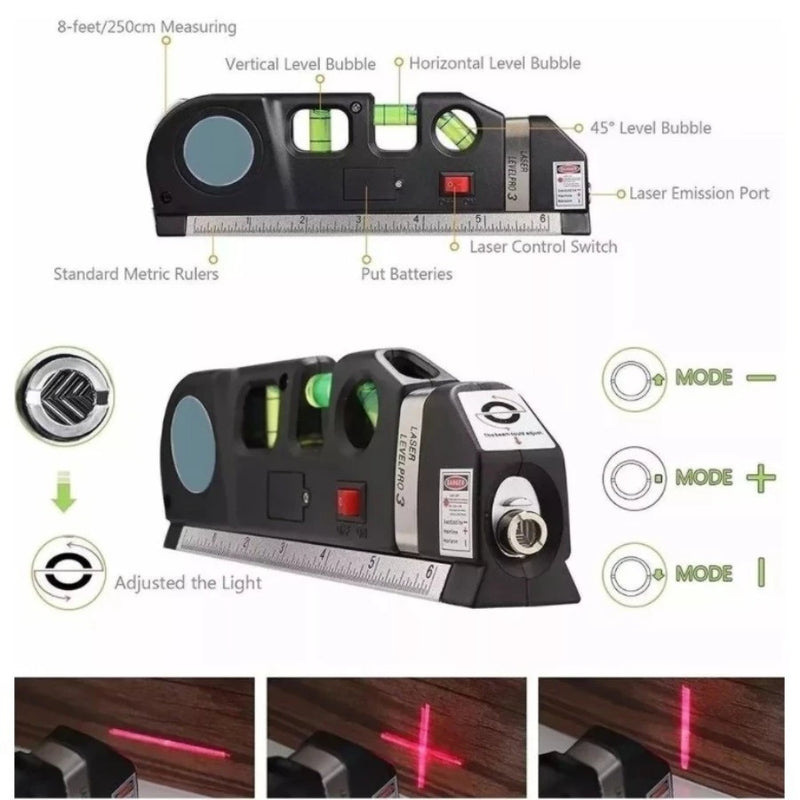 Nível Laser Multifuncional com Trena Integrada